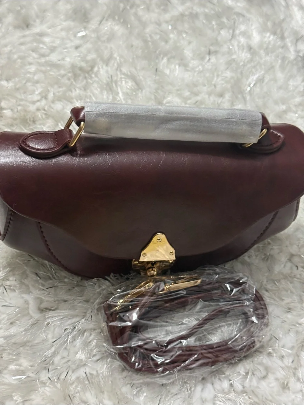 Burgundy Vintage Style Shoulder & Crossbody Bag